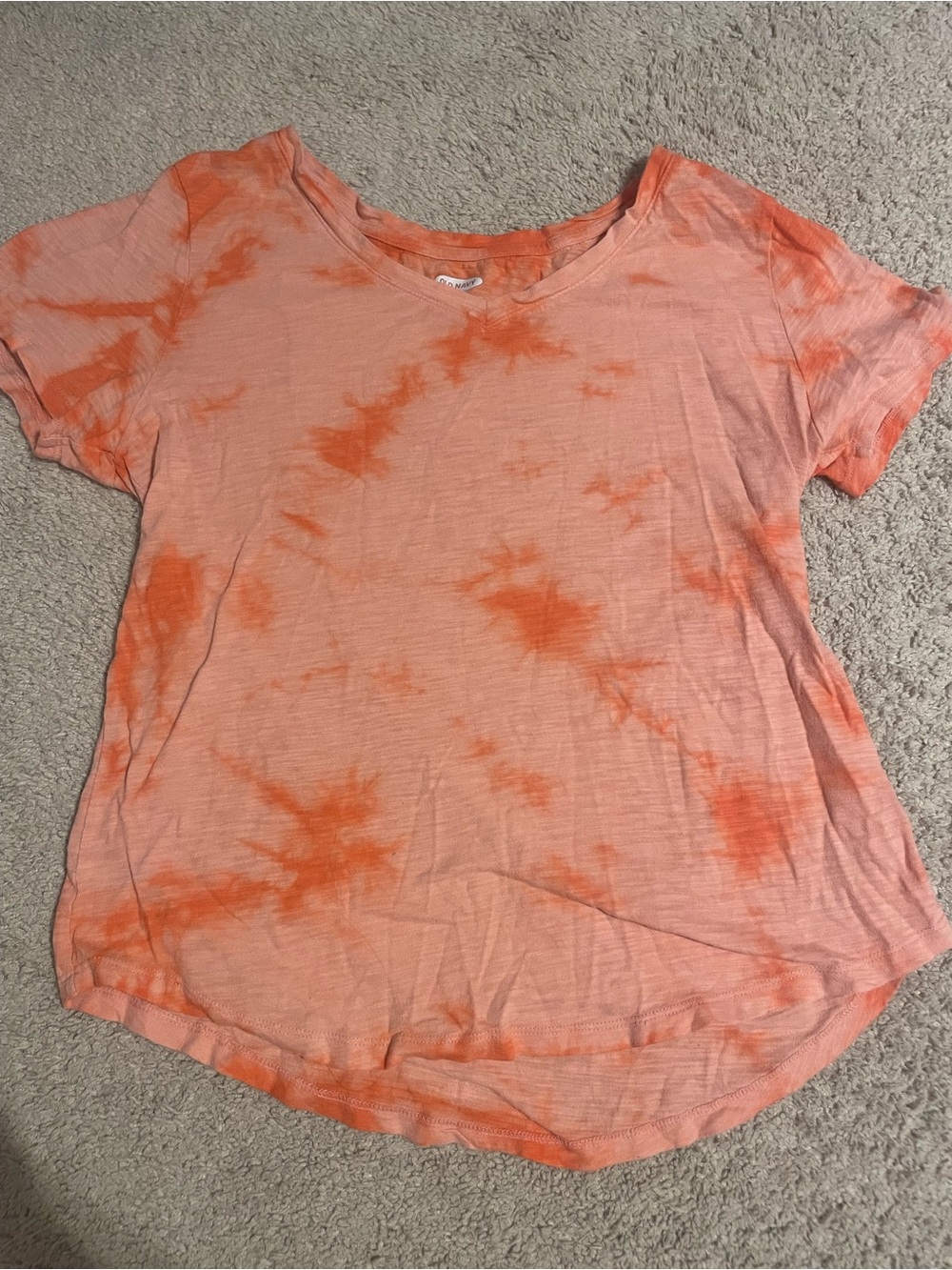 Old Navy Women's Orange Tie-Dye Short Sleeve Tee